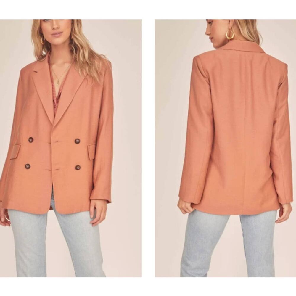 Astr The Label Allegra Oversized Double Breasted Blazer Jacket Size Small